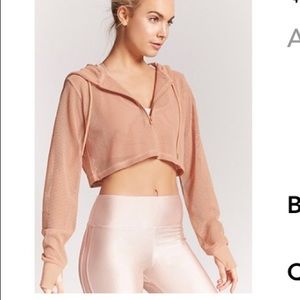 Mesh Workout Crop Zip Hoodie